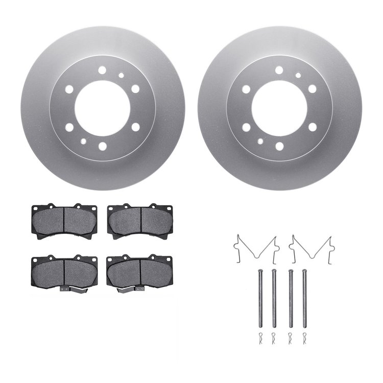 4312-93001 Geospec Brake Rotors with 3000-Series Ceramic Brake Pads & Hardware, 2006-2010 GM, Position: Front