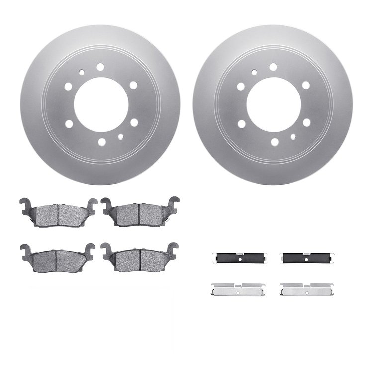 4312-93002 Geospec Brake Rotors with 3000-Series Ceramic Brake Pads & Hardware, 2006-2010 GM, Position: Rear