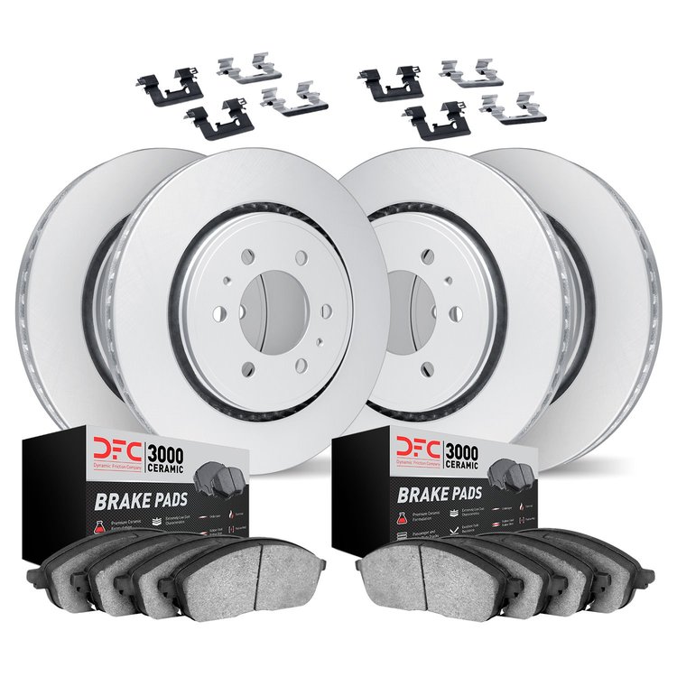 4314-37003 Geospec Brake Rotors with 3000-Series Ceramic Brake Pads & Hardware, 2001-2004 Multiple Makes/Models, Position: Front