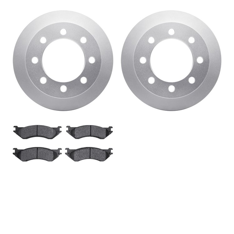 4402-40009 Geospec Brake Rotors with Ultimate-Duty Brake Pads Kit, 2000-2002 Mopar, Position: Rear
