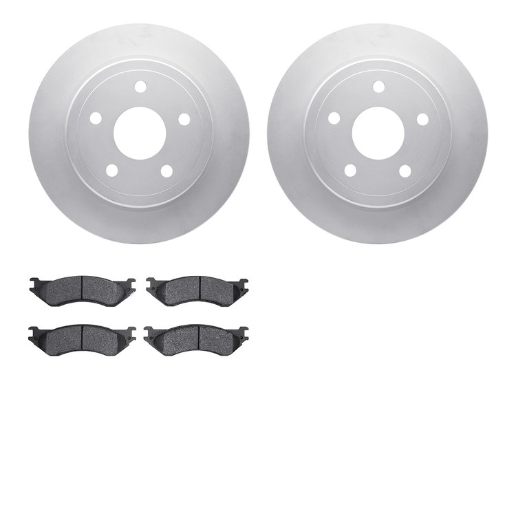 4402-40017 Geospec Brake Rotors with Ultimate-Duty Brake Pads Kit, 2004-2006 Mopar, Position: Rear