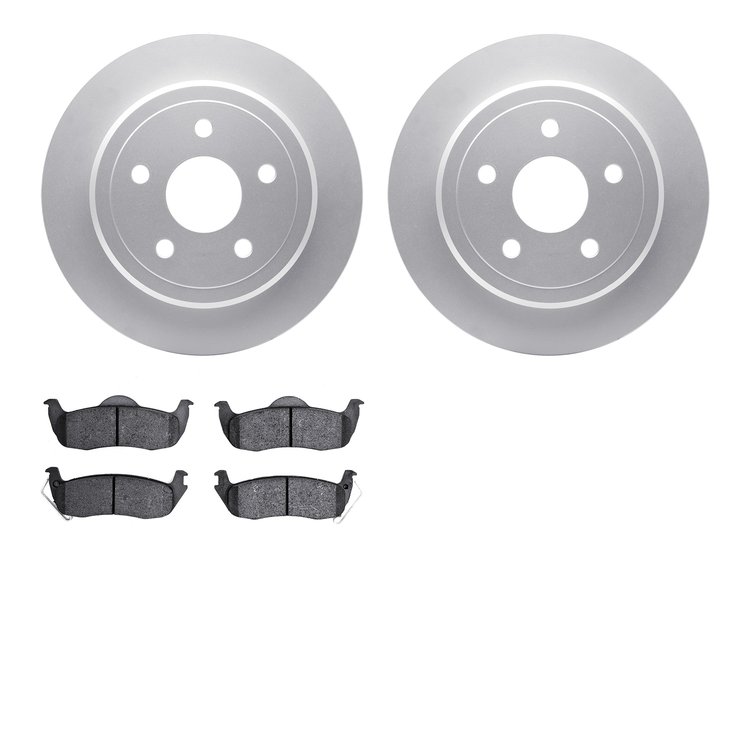 4402-42002 Geospec Brake Rotors with Ultimate-Duty Brake Pads Kit, 2005-2010 Mopar, Position: Rear