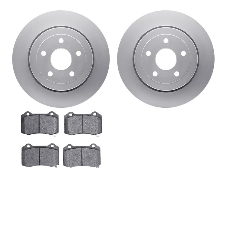 4402-42004 Geospec Brake Rotors with Ultimate-Duty Brake Pads Kit, 2006-2010 Mopar, Position: Rear