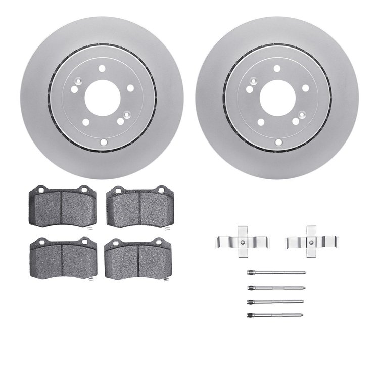 4412-03001 Geospec Brake Rotors with Ultimate-Duty Brake Pads & Hardware, 2010-2016 Kia/Hyundai/Genesis, Position: Rear