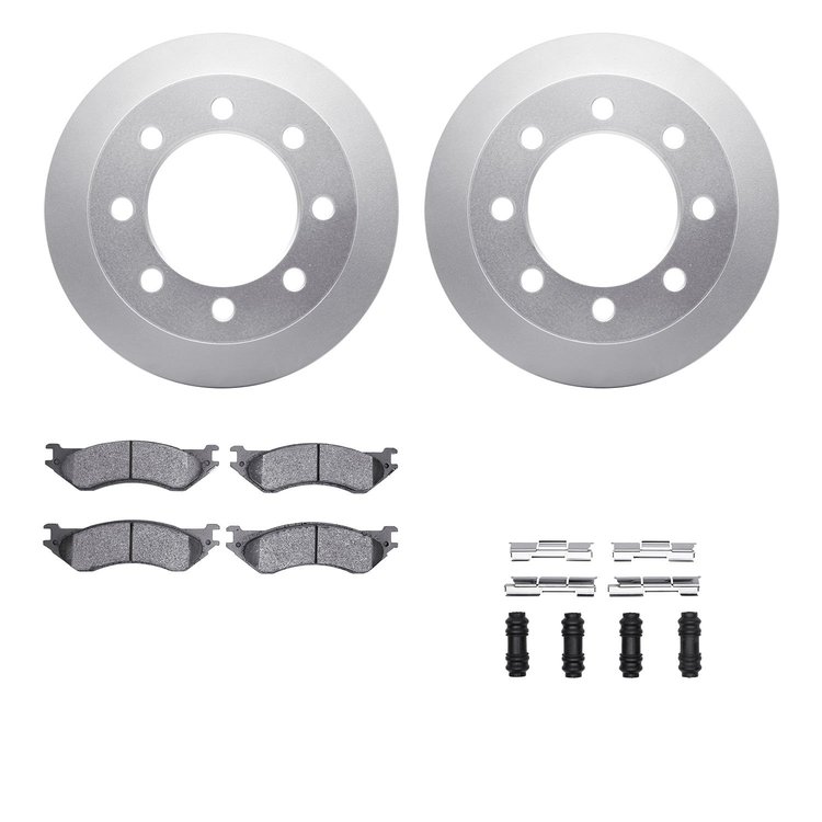 4412-40008 Geospec Brake Rotors with Ultimate-Duty Brake Pads & Hardware, 2000-2002 Mopar, Position: Rear