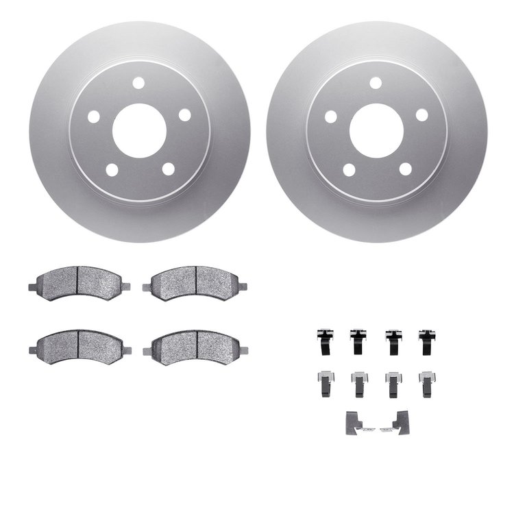 4412-40009 Geospec Brake Rotors with Ultimate-Duty Brake Pads & Hardware, 2006-2018 Mopar, Position: Front