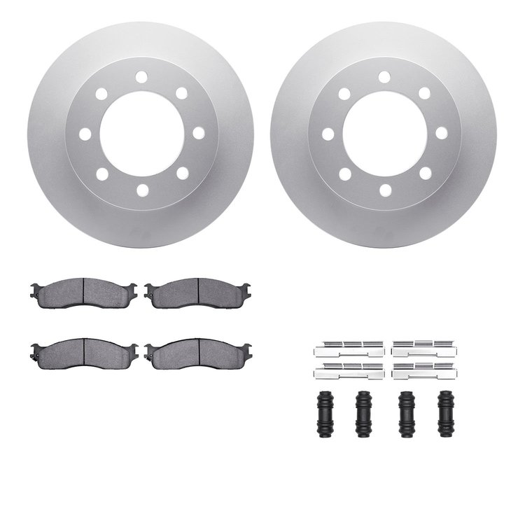 4412-40013 Geospec Brake Rotors with Ultimate-Duty Brake Pads & Hardware, 2003-2008 Mopar, Position: Front