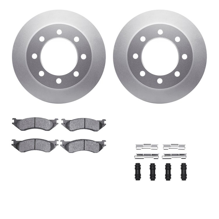 4412-40014 Geospec Brake Rotors with Ultimate-Duty Brake Pads & Hardware, 2003-2008 Mopar, Position: Rear