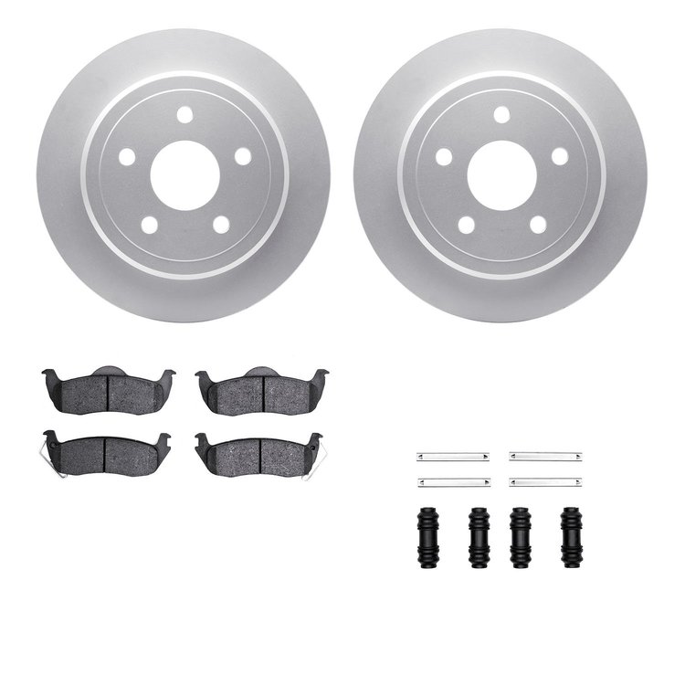 4412-42002 Geospec Brake Rotors with Ultimate-Duty Brake Pads & Hardware, 2005-2010 Mopar, Position: Rear