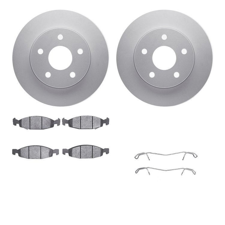 4412-42023 Geospec Brake Rotors with Ultimate-Duty Brake Pads & Hardware, 1999-2002 Mopar, Position: Front