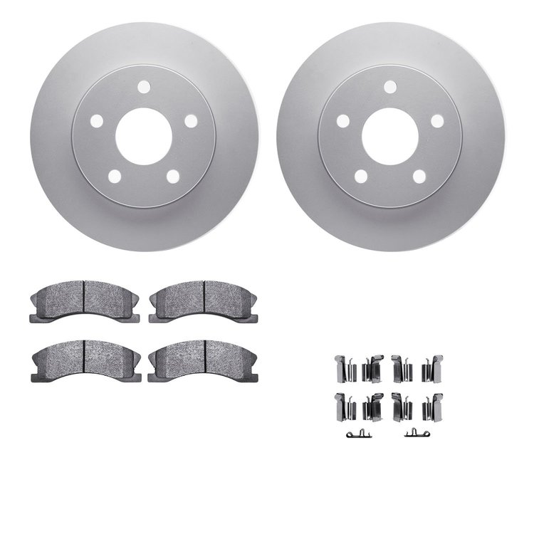 4412-42024 Geospec Brake Rotors with Ultimate-Duty Brake Pads & Hardware, 1999-2004 Mopar, Position: Front