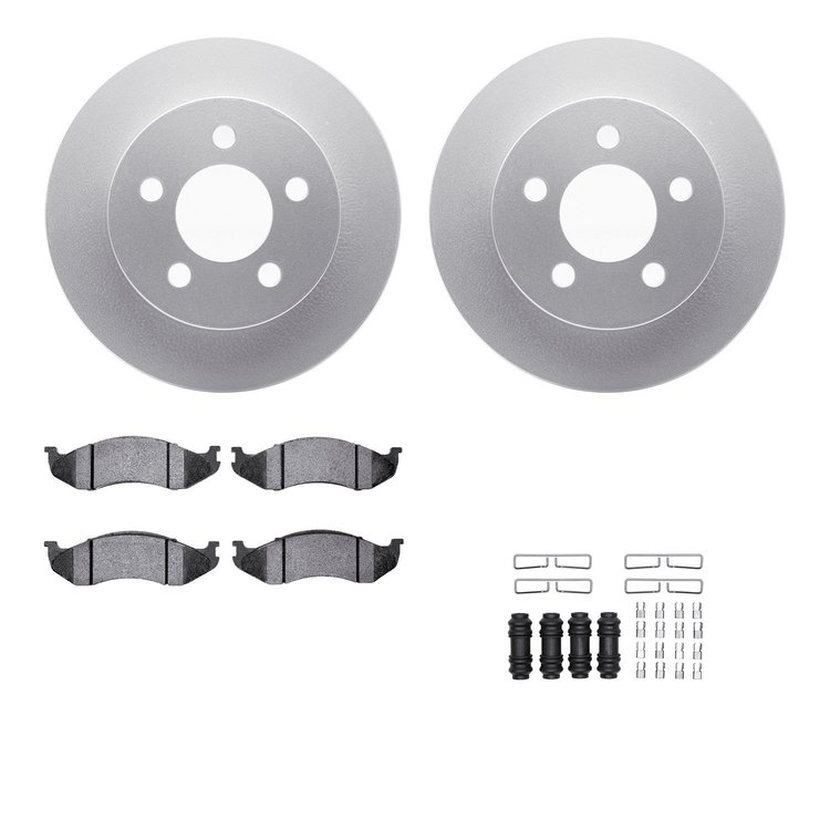 4412-42026 Geospec Brake Rotors with Ultimate-Duty Brake Pads & Hardware, 1999-2006 Mopar, Position: Front