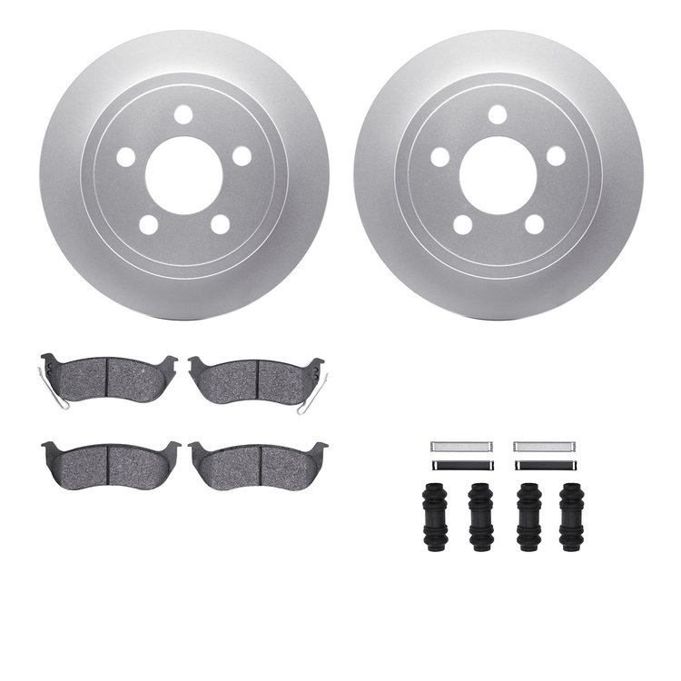 4412-42027 Geospec Brake Rotors with Ultimate-Duty Brake Pads & Hardware, 2003-2007 Mopar, Position: Rear