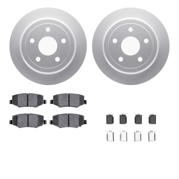 4412-42028 Geospec Brake Rotors with Ultimate-Duty Brake Pads & Hardware, 2007-2018 Mopar, Position: Rear