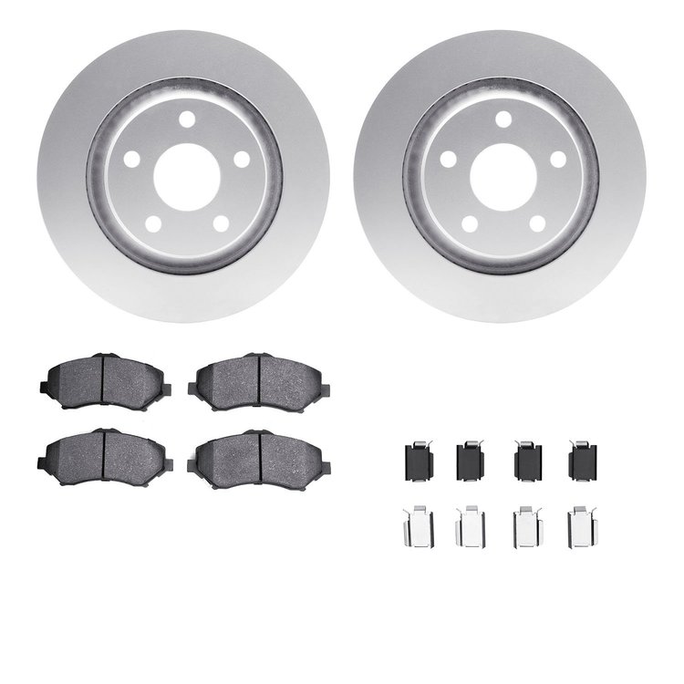 4412-42030 Geospec Brake Rotors with Ultimate-Duty Brake Pads & Hardware, 2012-2018 Mopar, Position: Front