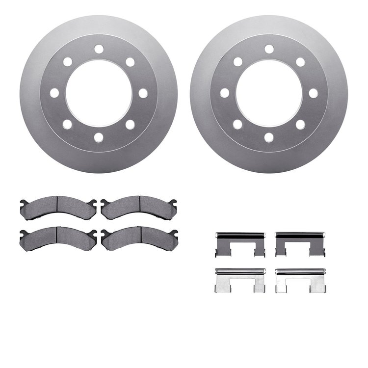 4412-48020 Geospec Brake Rotors with Ultimate-Duty Brake Pads & Hardware, 2001-2010 GM, Position: Rear
