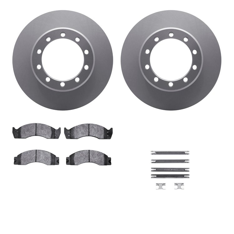 4412-54007 Geospec Brake Rotors with Ultimate-Duty Brake Pads & Hardware, 1988-1998 Ford/Lincoln/Mercury/Mazda, Position: Front,
