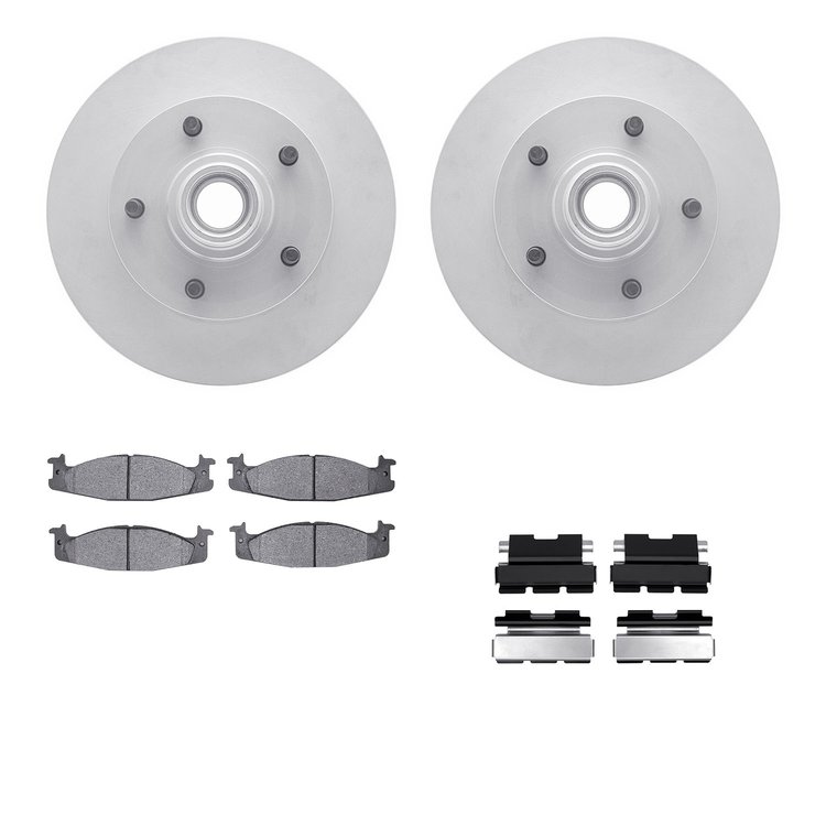 4412-54009 Geospec Brake Rotors with Ultimate-Duty Brake Pads & Hardware, 1994-2003 Ford/Lincoln/Mercury/Mazda, Position: Front