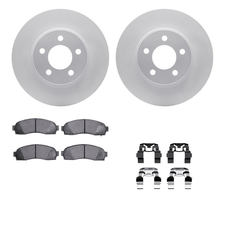 4412-54033 Geospec Brake Rotors with Ultimate-Duty Brake Pads & Hardware, 2001-2005 Ford/Lincoln/Mercury/Mazda, Position: Front