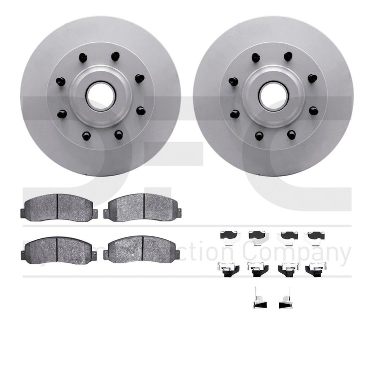 4412-54061 Geospec Brake Rotors with Ultimate-Duty Brake Pads & Hardware, 2005-2007 Ford/Lincoln/Mercury/Mazda, Position: Front