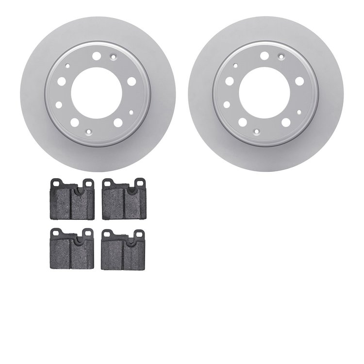 4502-02033 Geospec Brake Rotors w/5000 Advanced Brake Pads Kit, 1984-1989 Porsche, Position: Rear