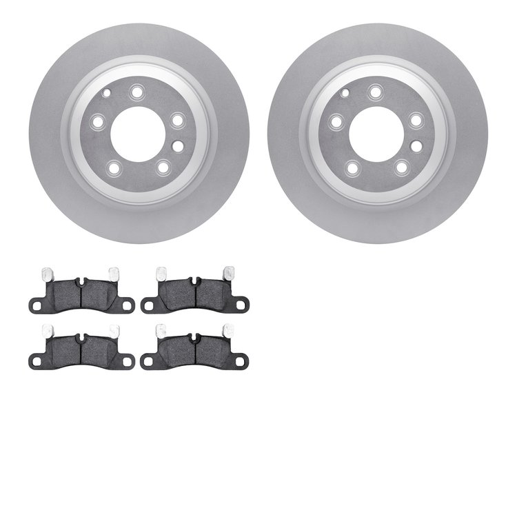 4502-02041 Geospec Brake Rotors w/5000 Advanced Brake Pads Kit, 2015-2018 Porsche, Position: Rear