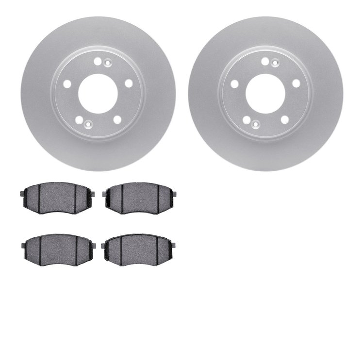 4502-03100 Geospec Brake Rotors w/5000 Advanced Brake Pads Kit, 2010-2011 Kia/Hyundai/Genesis, Position: Front