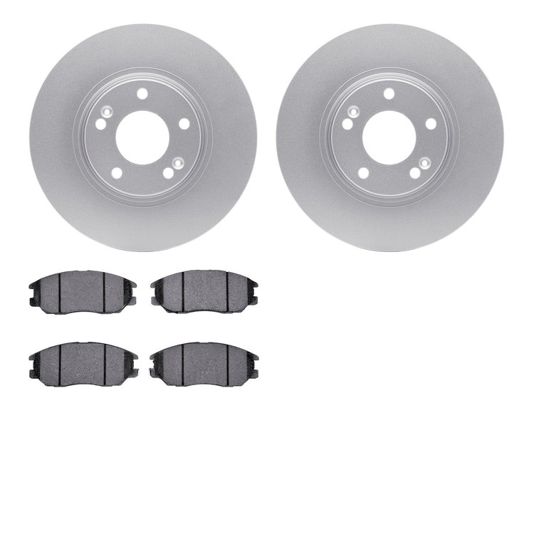 4502-03104 Geospec Brake Rotors w/5000 Advanced Brake Pads Kit, 2004-2006 Kia/Hyundai/Genesis, Position: Front