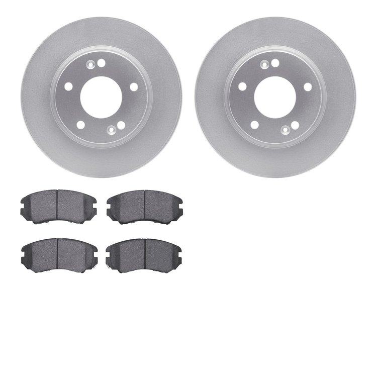 4502-03122 Geospec Brake Rotors w/5000 Advanced Brake Pads Kit, 2007-2010 Kia/Hyundai/Genesis, Position: Front