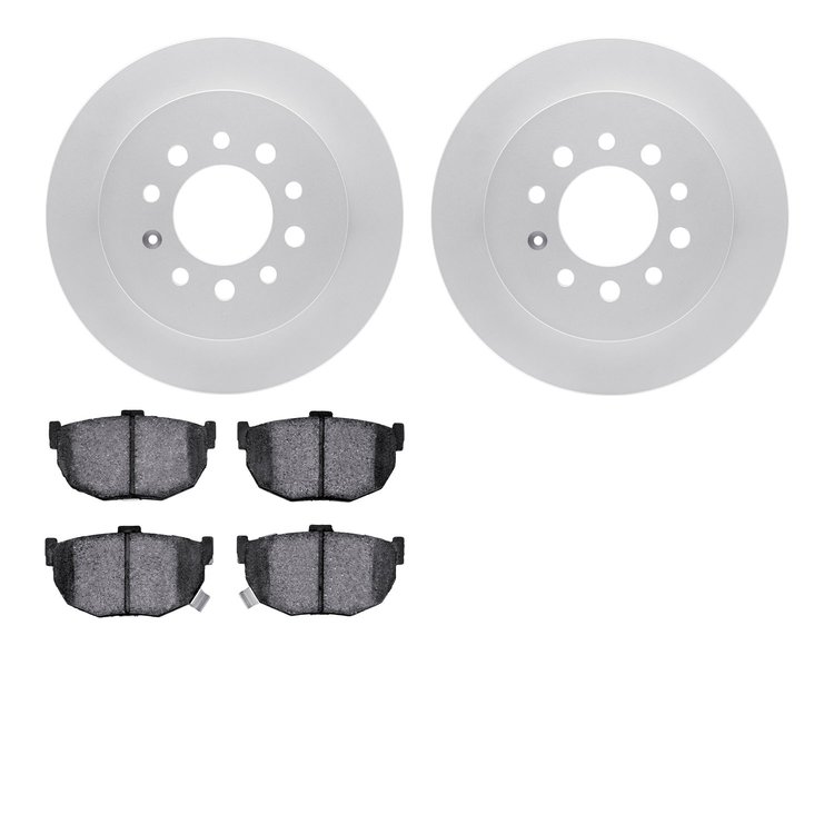 4502-03125 Geospec Brake Rotors w/5000 Advanced Brake Pads Kit, 2007-2008 Kia/Hyundai/Genesis, Position: Rear