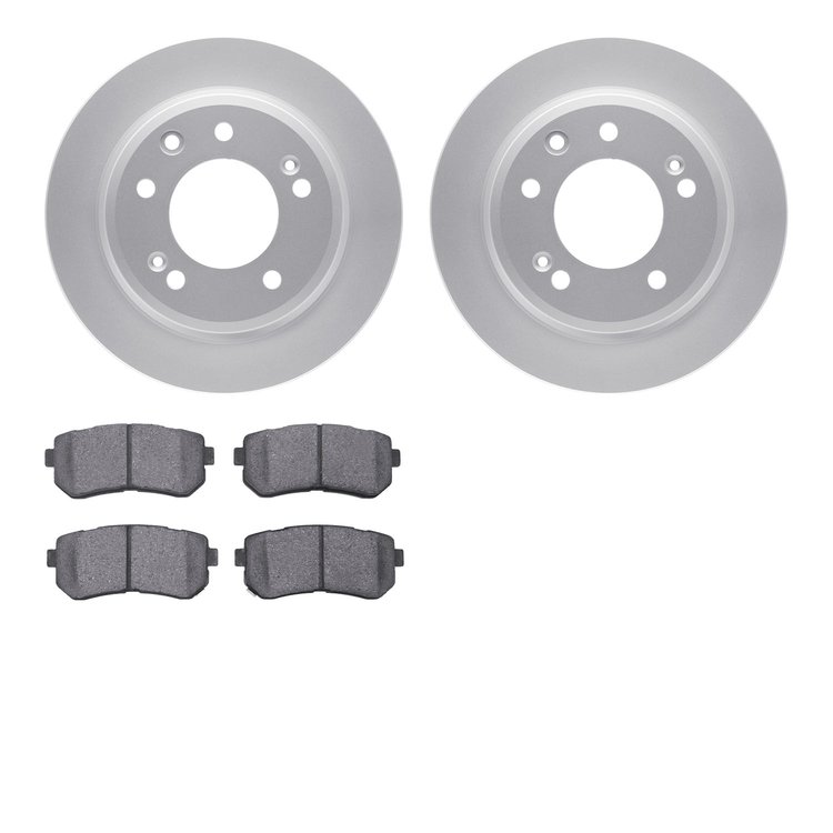 4502-03128 Geospec Brake Rotors w/5000 Advanced Brake Pads Kit, 2009-2016 Kia/Hyundai/Genesis, Position: Rear