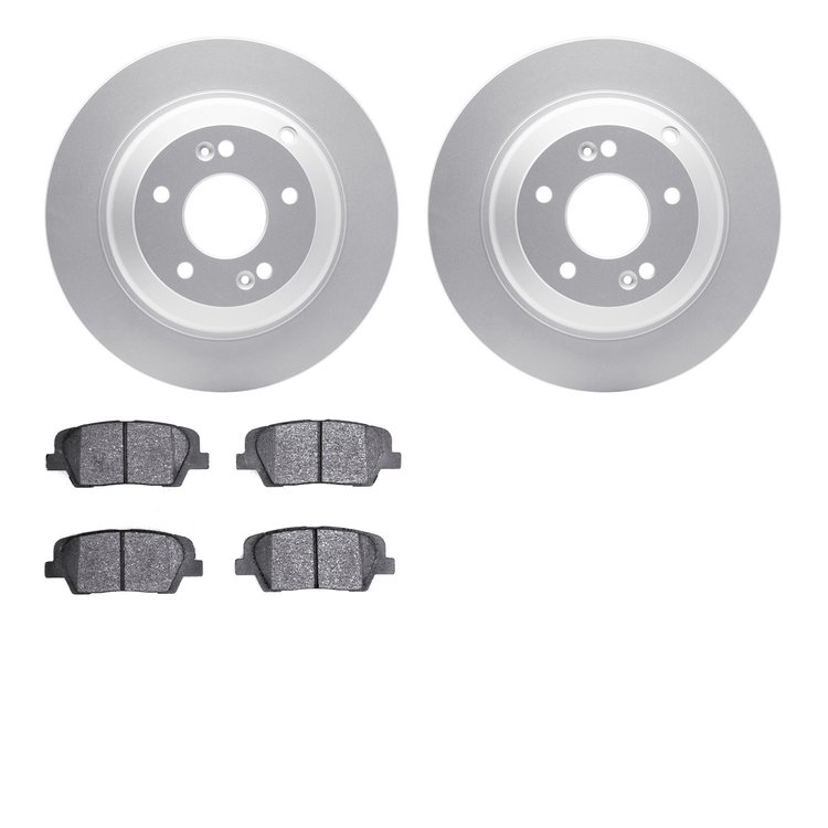4502-03133 Geospec Brake Rotors w/5000 Advanced Brake Pads Kit, 2010-2016 Kia/Hyundai/Genesis, Position: Rear