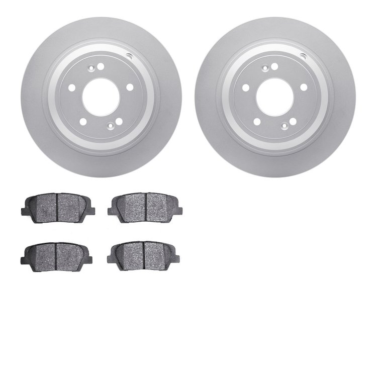 4502-03147 Geospec Brake Rotors w/5000 Advanced Brake Pads Kit, 2009-2009 Kia/Hyundai/Genesis, Position: Rear