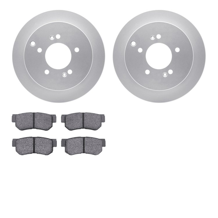 4502-03154 Geospec Brake Rotors w/5000 Advanced Brake Pads Kit, 2001-2010 Kia/Hyundai/Genesis, Position: Rear
