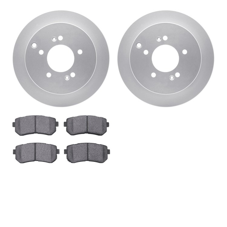 4502-03156 Geospec Brake Rotors w/5000 Advanced Brake Pads Kit, 2010-2016 Kia/Hyundai/Genesis, Position: Rear