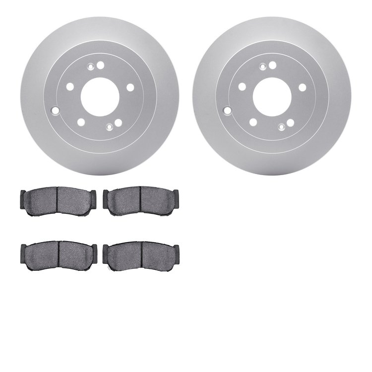 4502-03158 Geospec Brake Rotors w/5000 Advanced Brake Pads Kit, 2007-2009 Kia/Hyundai/Genesis, Position: Rear