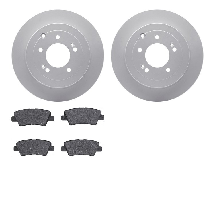 4502-03165 Geospec Brake Rotors w/5000 Advanced Brake Pads Kit, Fits Select Kia/Hyundai/Genesis, Position: Rear