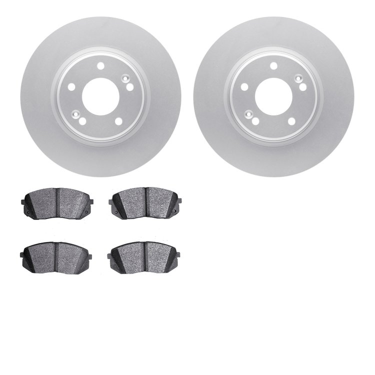 4502-03171 Geospec Brake Rotors w/5000 Advanced Brake Pads Kit, Fits Select Kia/Hyundai/Genesis, Position: Front