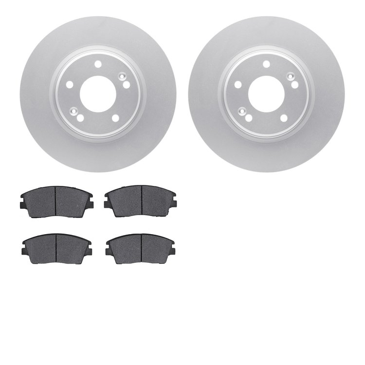 4502-03172 Geospec Brake Rotors w/5000 Advanced Brake Pads Kit, Fits Select Kia/Hyundai/Genesis, Position: Front