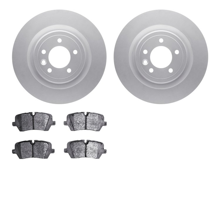 4502-11066 Geospec Brake Rotors w/5000 Advanced Brake Pads Kit, 2014-2017 Land Rover, Position: Rear