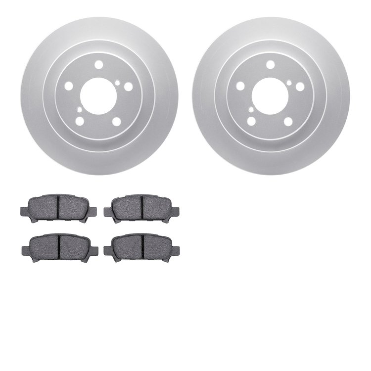 4502-13044 Geospec Brake Rotors w/5000 Advanced Brake Pads Kit, 1998-2003 Subaru, Position: Rear