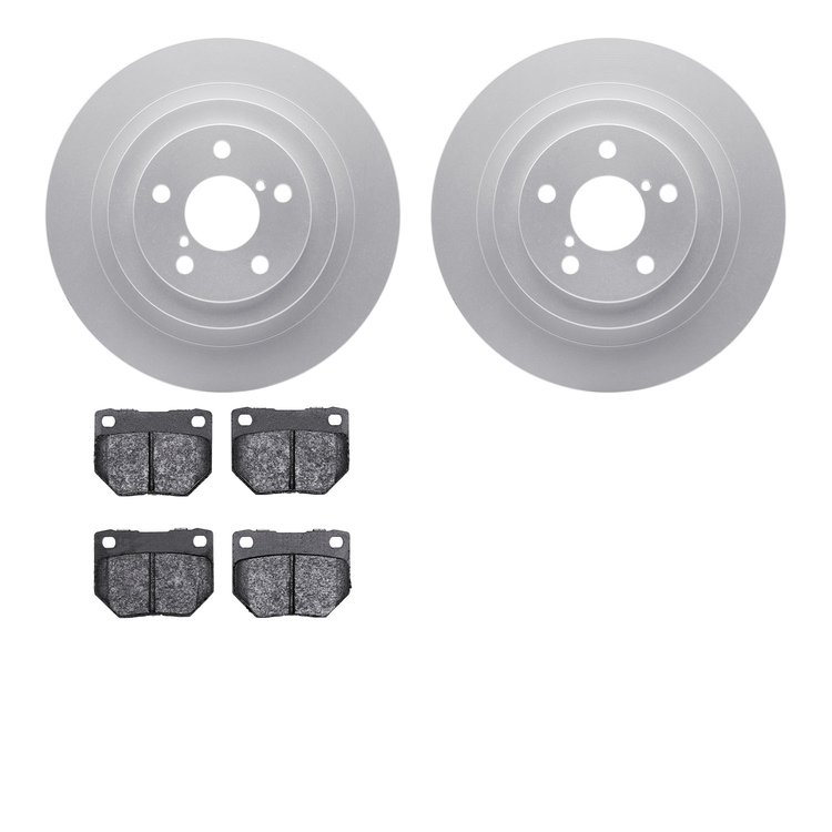 4502-13060 Geospec Brake Rotors w/5000 Advanced Brake Pads Kit, 2006-2007 Subaru, Position: Rear
