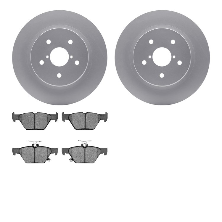 4502-13072 Geospec Brake Rotors w/5000 Advanced Brake Pads Kit, Fits Select Subaru, Position: Rear