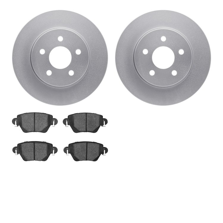 4502-20033 Geospec Brake Rotors w/5000 Advanced Brake Pads Kit, 2001-2004 Multiple Makes/Models, Position: Rear
