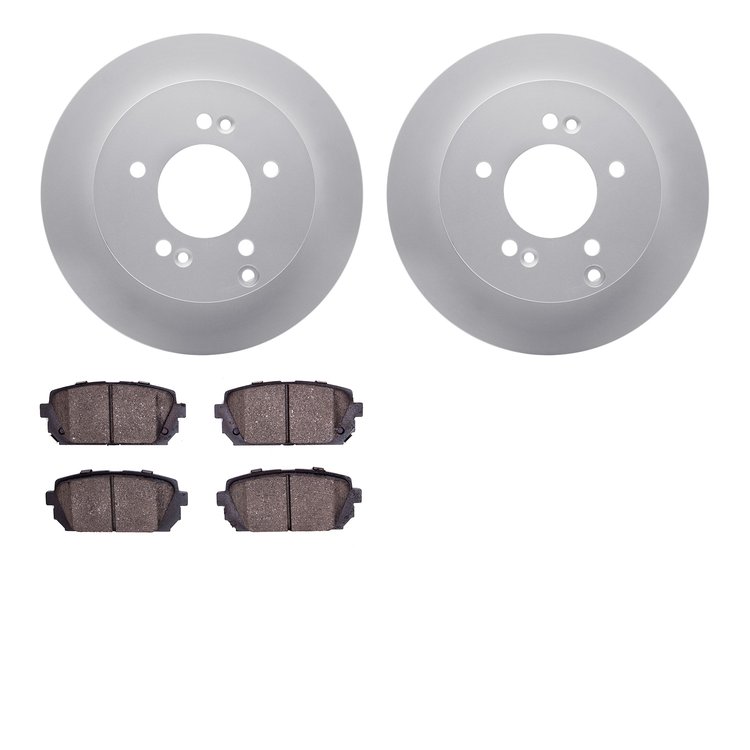 4502-21042 Geospec Brake Rotors w/5000 Advanced Brake Pads Kit, 2007-2012 Kia/Hyundai/Genesis, Position: Rear