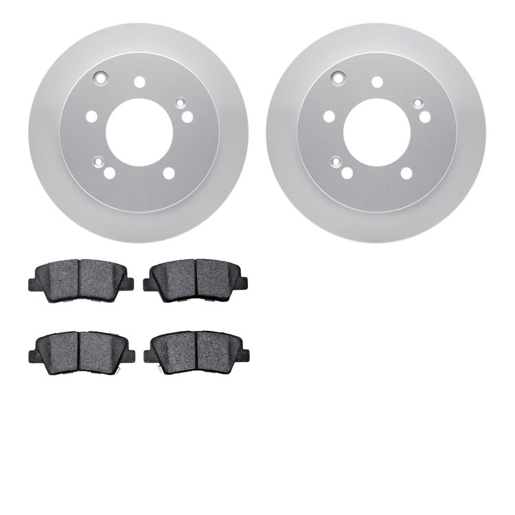 4502-21048 Geospec Brake Rotors w/5000 Advanced Brake Pads Kit, 2010-2013 Kia/Hyundai/Genesis, Position: Rear