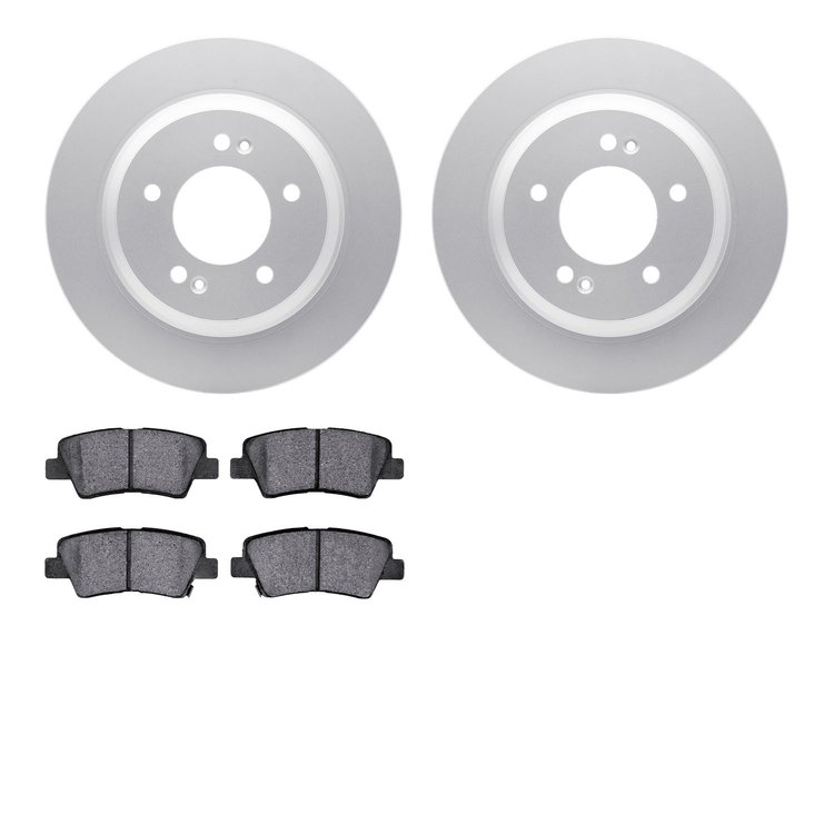 4502-21050 Geospec Brake Rotors w/5000 Advanced Brake Pads Kit, Fits Select Kia/Hyundai/Genesis, Position: Rear