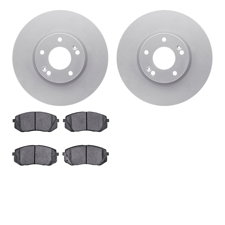 4502-21054 Geospec Brake Rotors w/5000 Advanced Brake Pads Kit, 2015-2017 Kia/Hyundai/Genesis, Position: Front