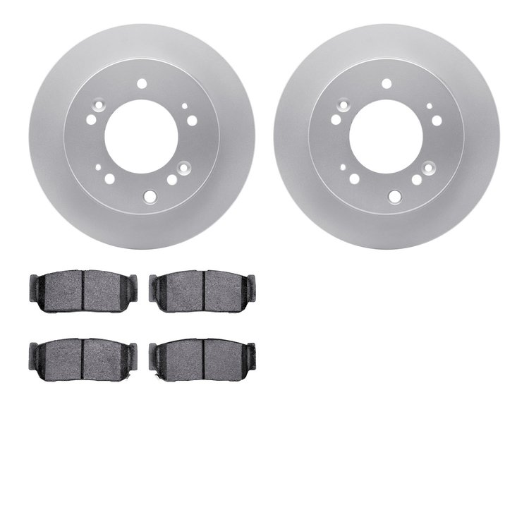 4502-21065 Geospec Brake Rotors w/5000 Advanced Brake Pads Kit, 2007-2009 Kia/Hyundai/Genesis, Position: Rear