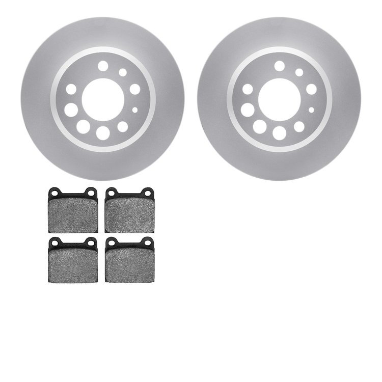 4502-27043 Geospec Brake Rotors w/5000 Advanced Brake Pads Kit, 1974-1997 Volvo, Position: Rear